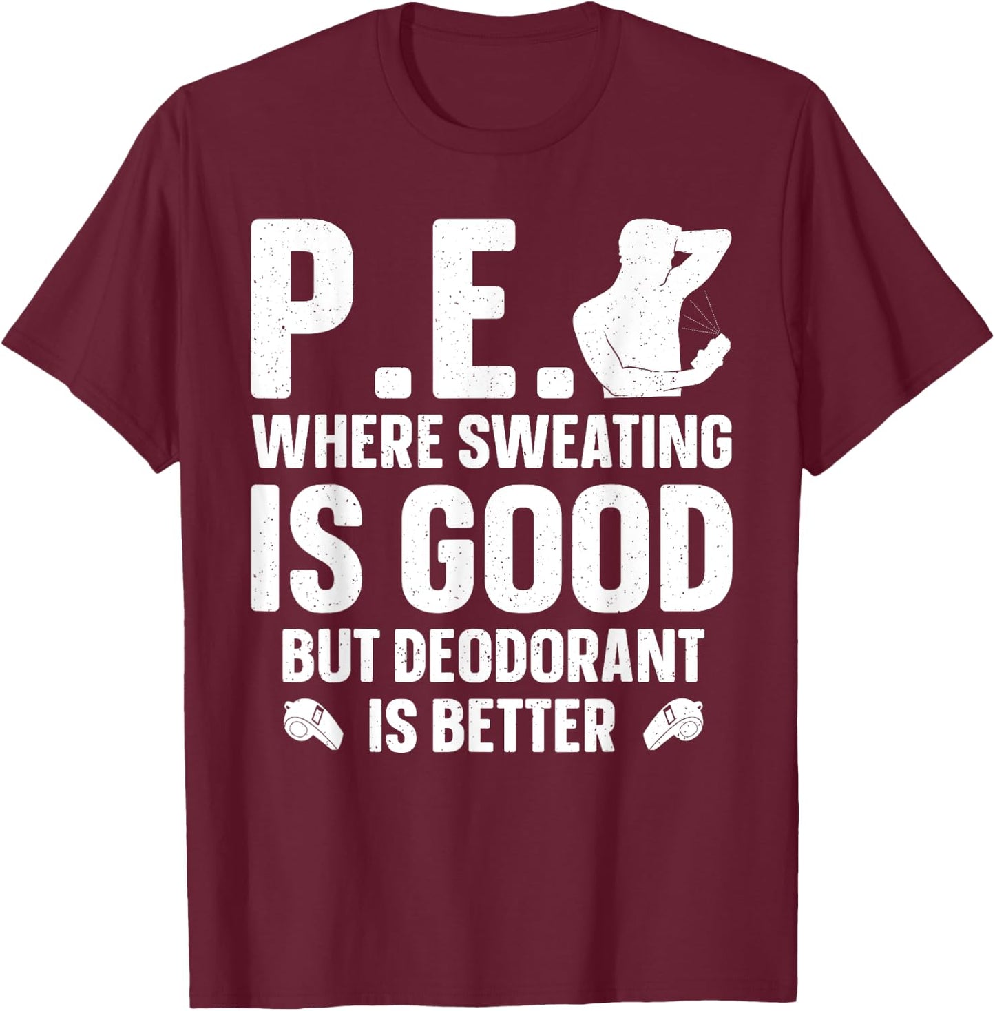 Cool PE Teacher Art Women Physical Education Teacher T-Shirt - T-Shirt | Maroon