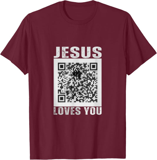 Jesus Loves You Funny Rick Roll Meme Sarcastic Humor Joke T-Shirt - T-Shirt | Maroon
