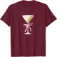 Coquette Pink Bow Martini Time Drinking Vintage T-Shirt - T-Shirt | Maroon
