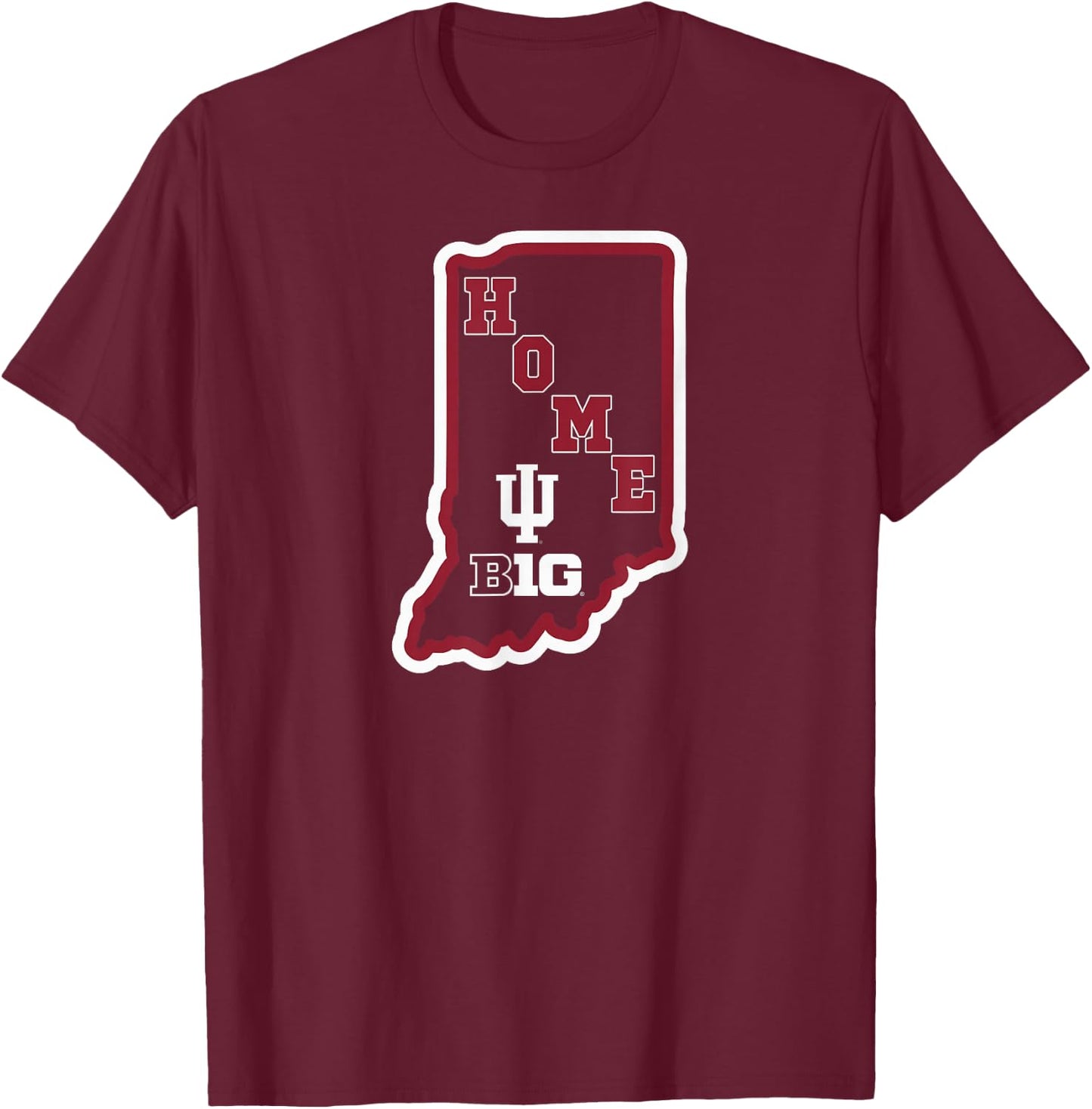 Indiana Hoosiers Big 10 Home State Officially Licensed T-Shirt - T-Shirt | Maroon