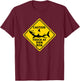 Swimming Bathing Parody Warning Sign Shark T-Shirt - T-Shirt | Maroon