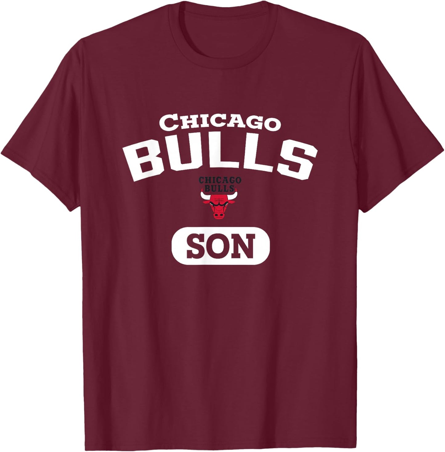 NBA Chicago Bulls Son Arched Team Logo T-Shirt - T-Shirt | Maroon