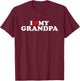 I Love My Grandpa Shirt: Toddler, Boy, Girl, Youth, Baby T-Shirt - T-Shirt | Maroon