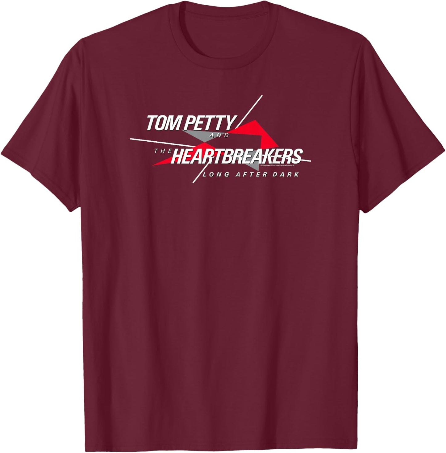 Tom Petty Long After Dark Logo White Letters T-Shirt - T-Shirt | Maroon