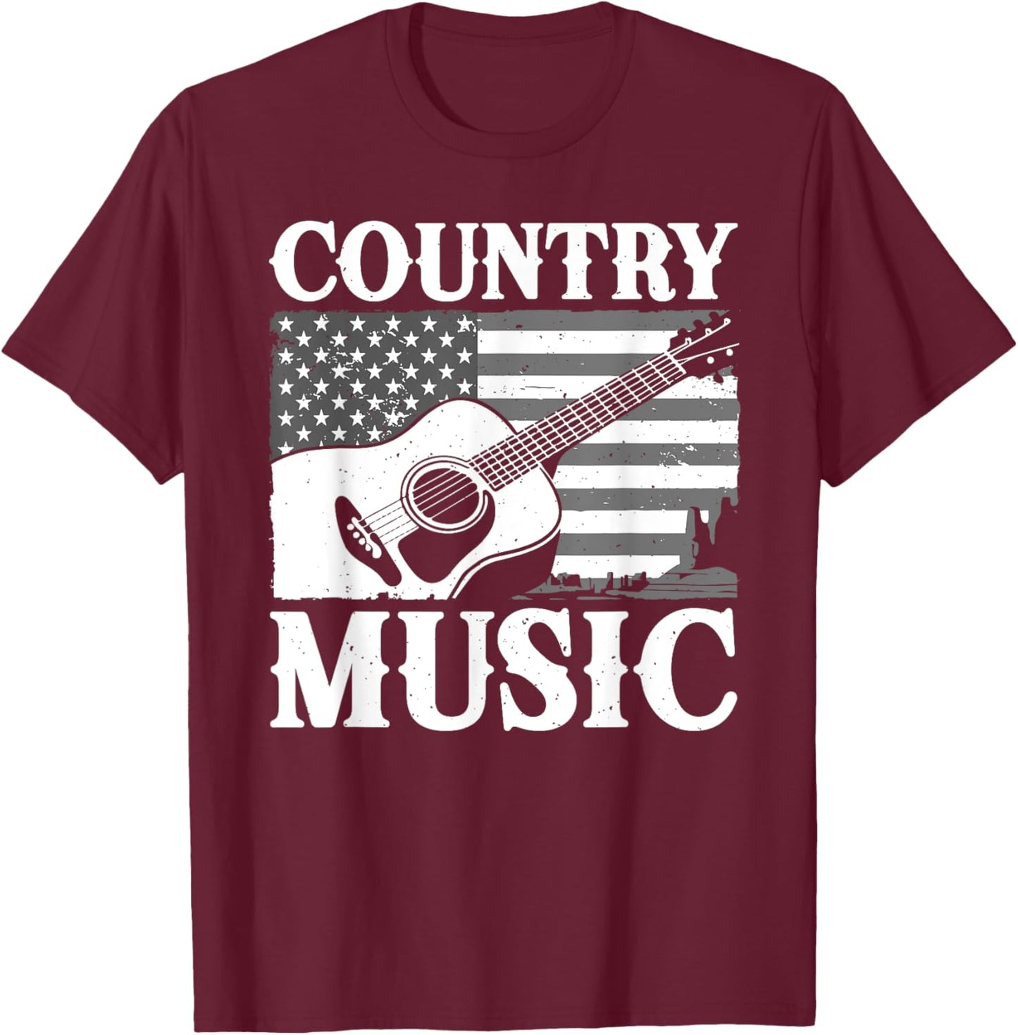 Cool Country Music Art Women Classic Country Music T-Shirt - T-Shirt | Maroon