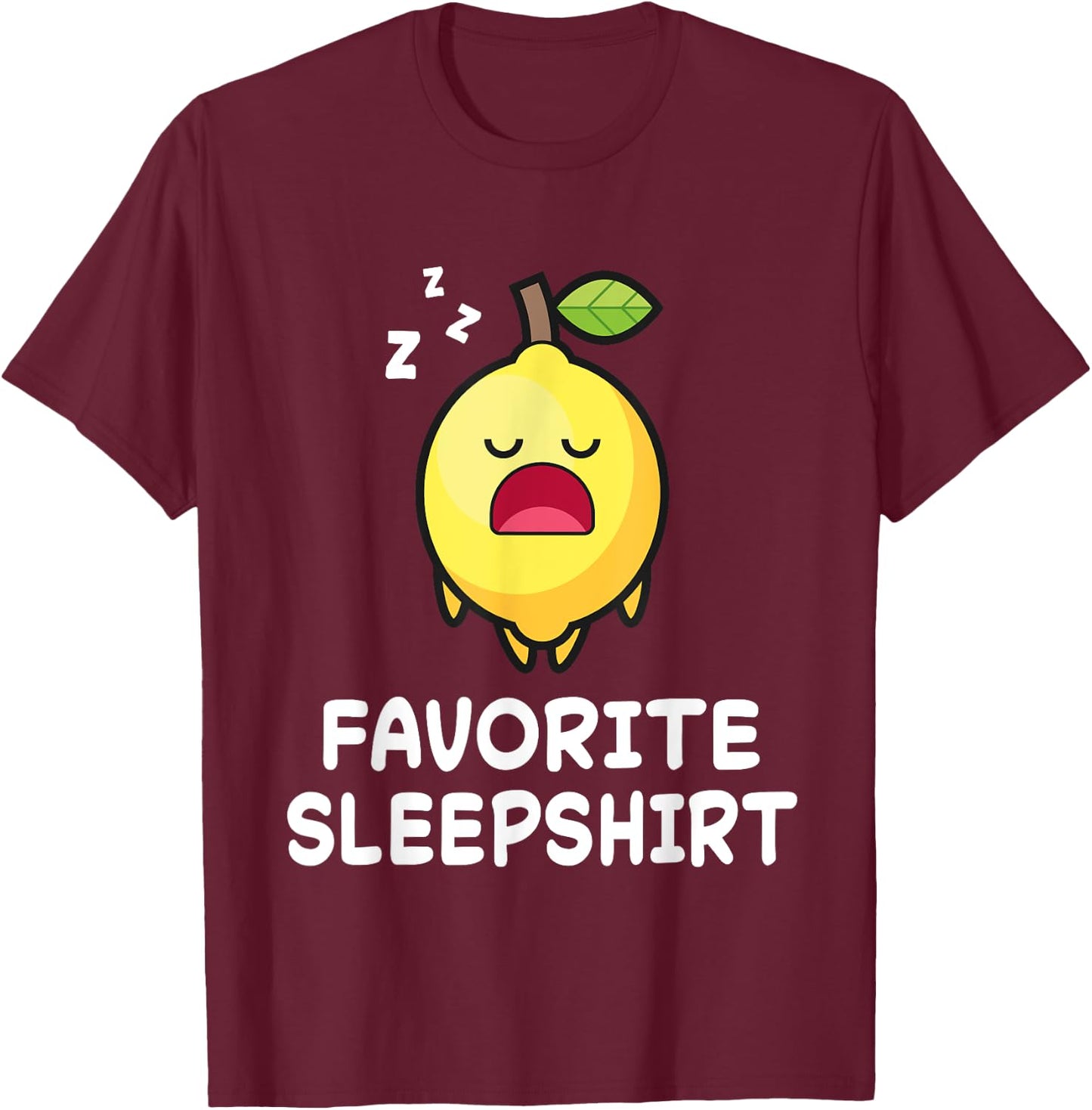 Lemon Lemons Nap Sleeping Sleep Pajama Nightgown T-Shirt - T-Shirt | Maroon