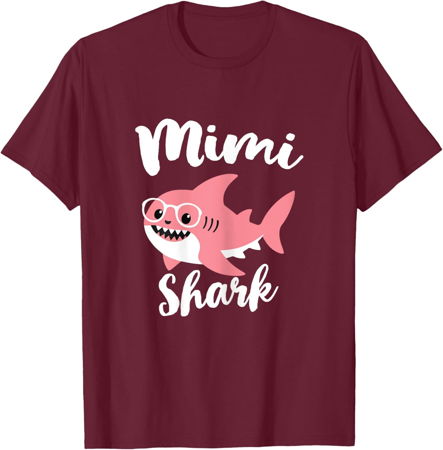 Mimi Shark Mother's Day Grandma Funny T-Shirt - T-Shirt | Maroon