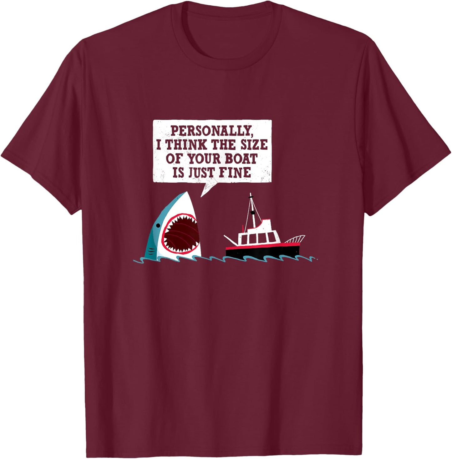 Funny Shark Movie - Polite Shark - Official DinoMike Design T-Shirt - T-Shirt | Maroon