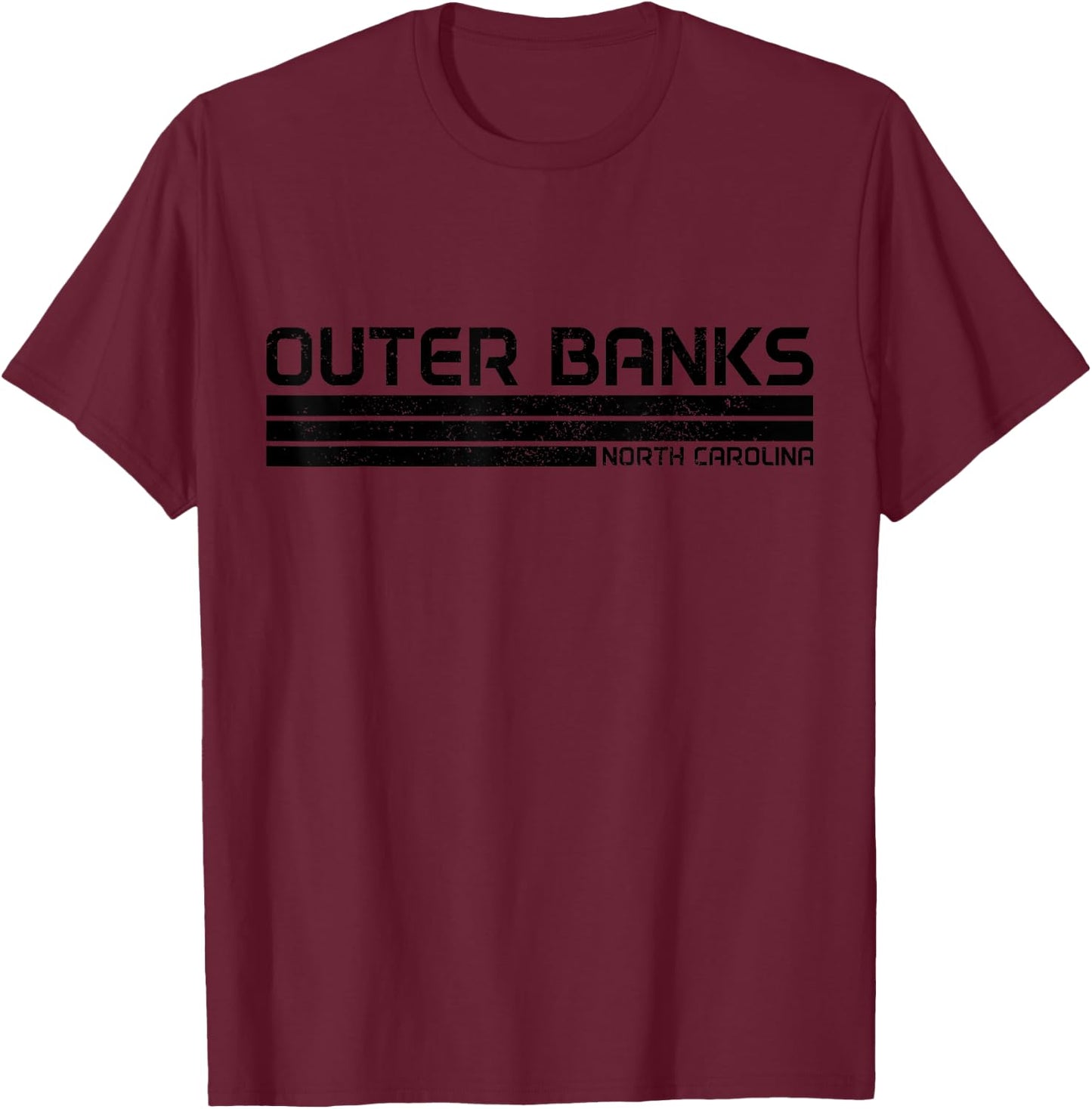 Outer Banks North Carolina Retro Vintage Souvenir T-Shirt - T-Shirt | Maroon