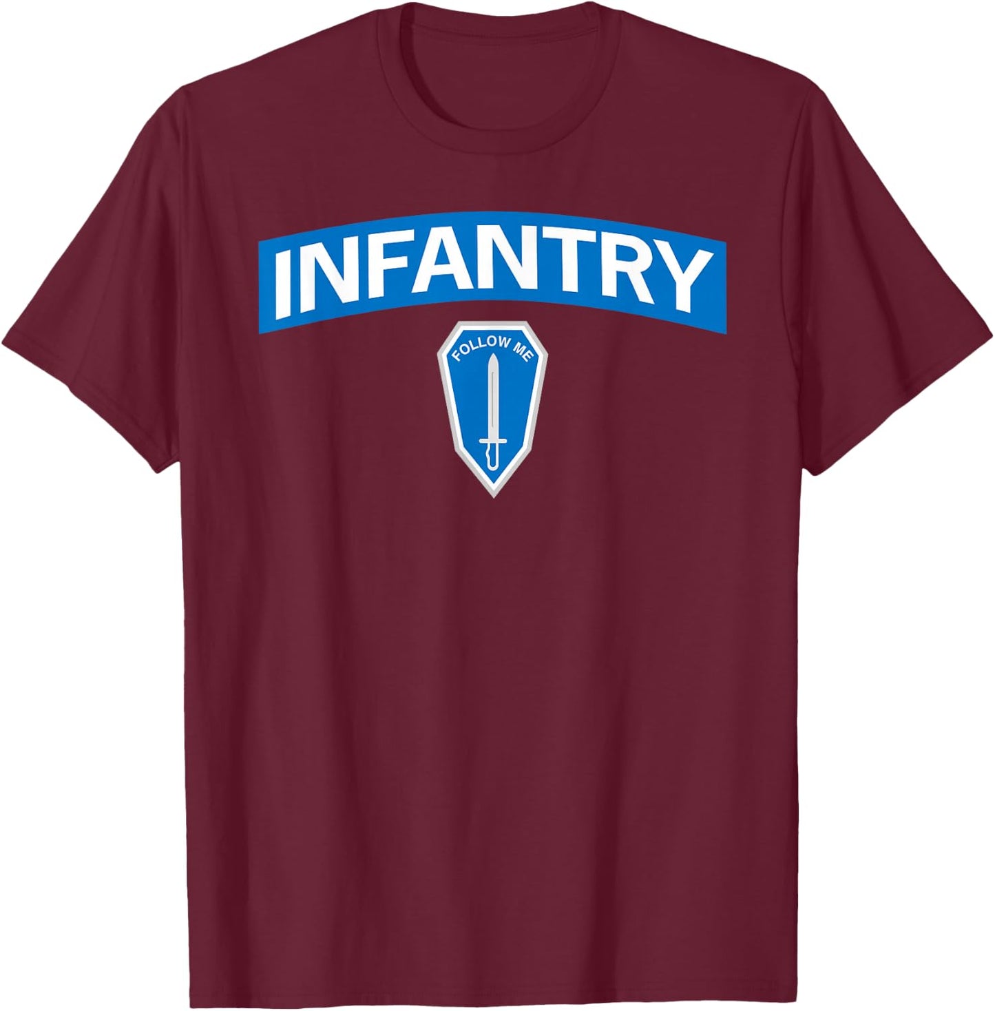 Infantry Blue - Follow Me Patch T-Shirt - T-Shirt | Maroon