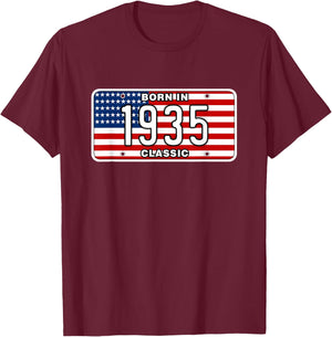 90 Year Old Vintage Classic Car 1935 90th Birthday T-Shirt - T-Shirt | Maroon
