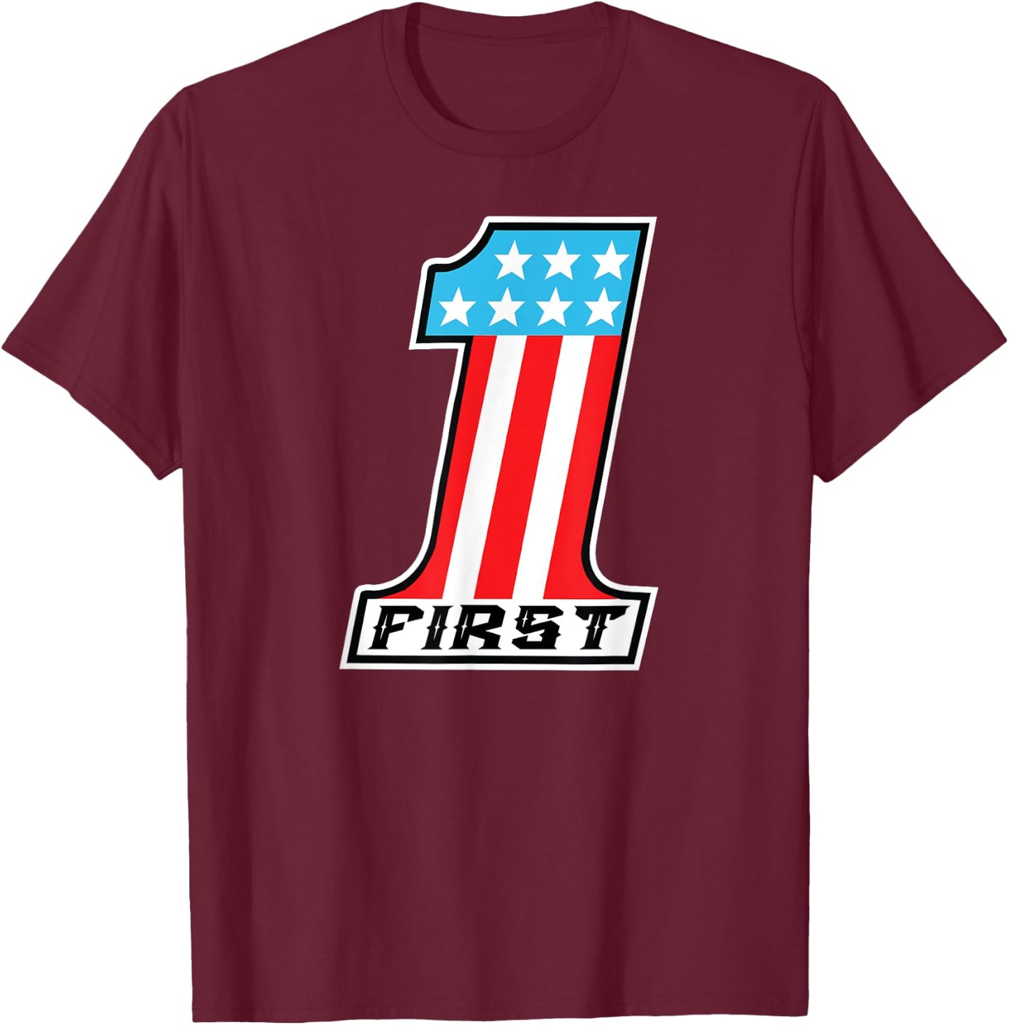 America First or America #1 shirt T-Shirt - T-Shirt | Maroon