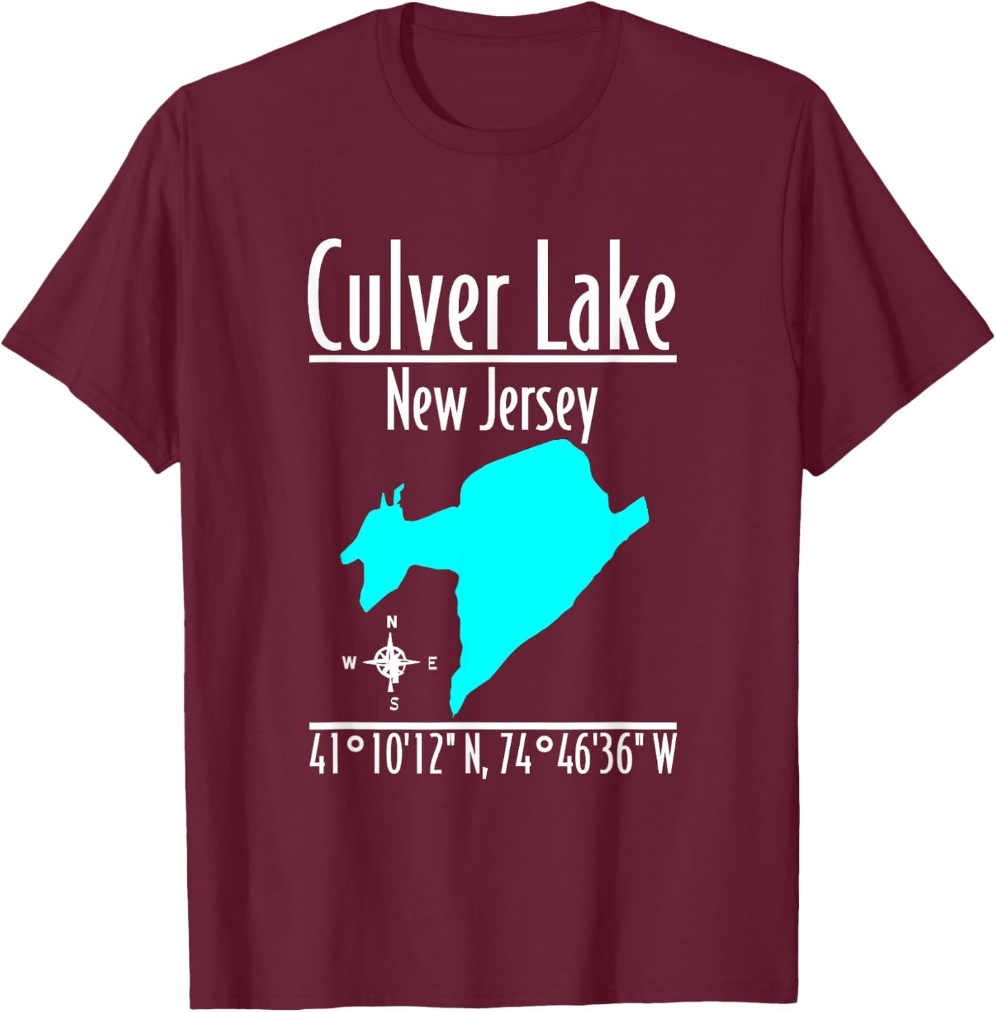 Modern Culver Lake - New Jersey T-Shirt - T-Shirt | Maroon