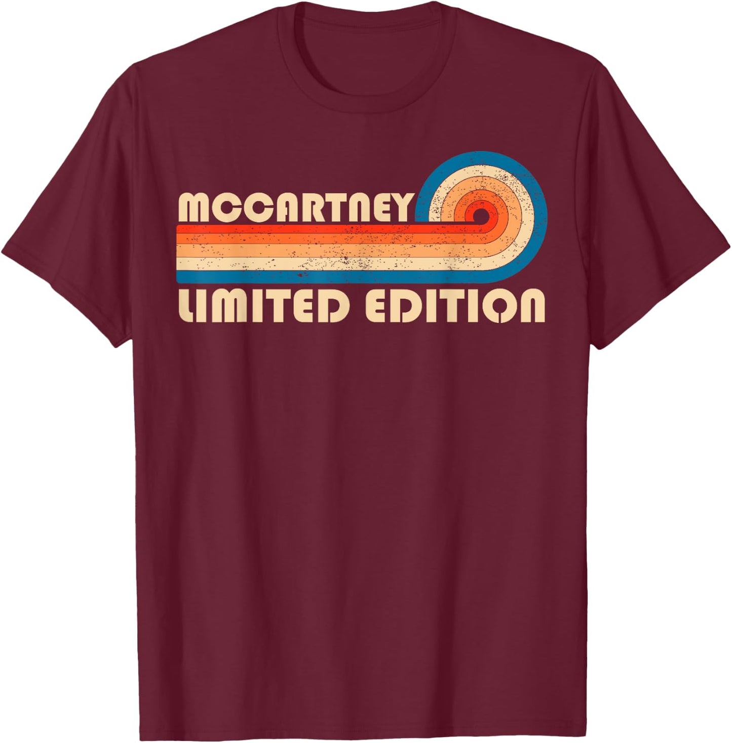 MCCARTNEY Surname Retro Vintage 80s 90s Birthday Reunion T-Shirt - T-Shirt | Maroon