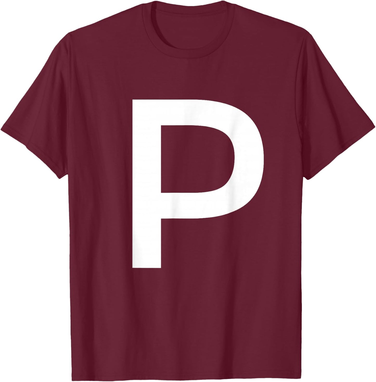 Letter P Alphabet Initial Monogram T-Shirt - T-Shirt | Maroon