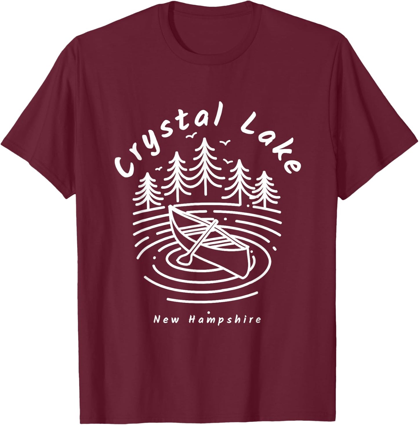 Crystal Lake New Hampshire T-Shirt - T-Shirt | Maroon