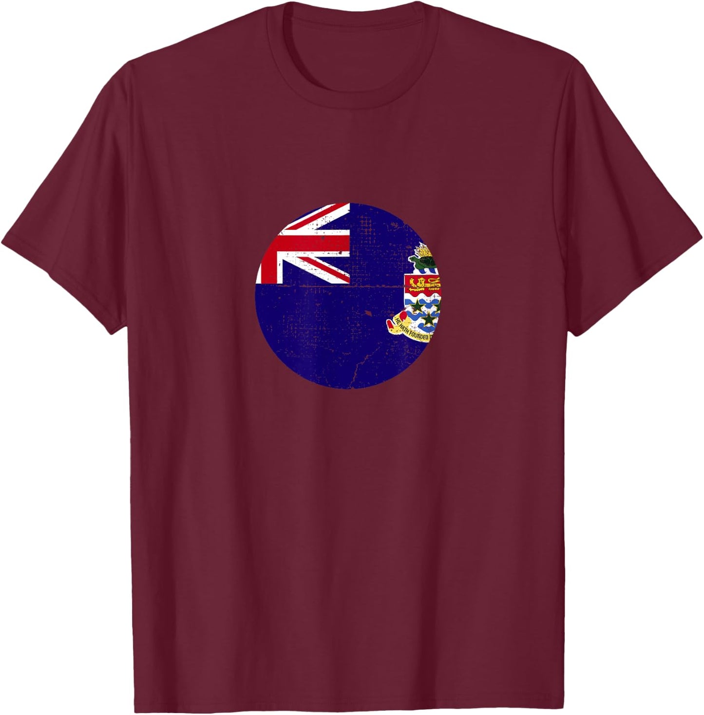Cayman Islands Vintage Caymanian Flag T-Shirt - T-Shirt | Maroon