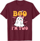 Boo I'm Two Cute Birthday Ghost Halloween 2 Years Old Girl T-Shirt - T-Shirt | Maroon