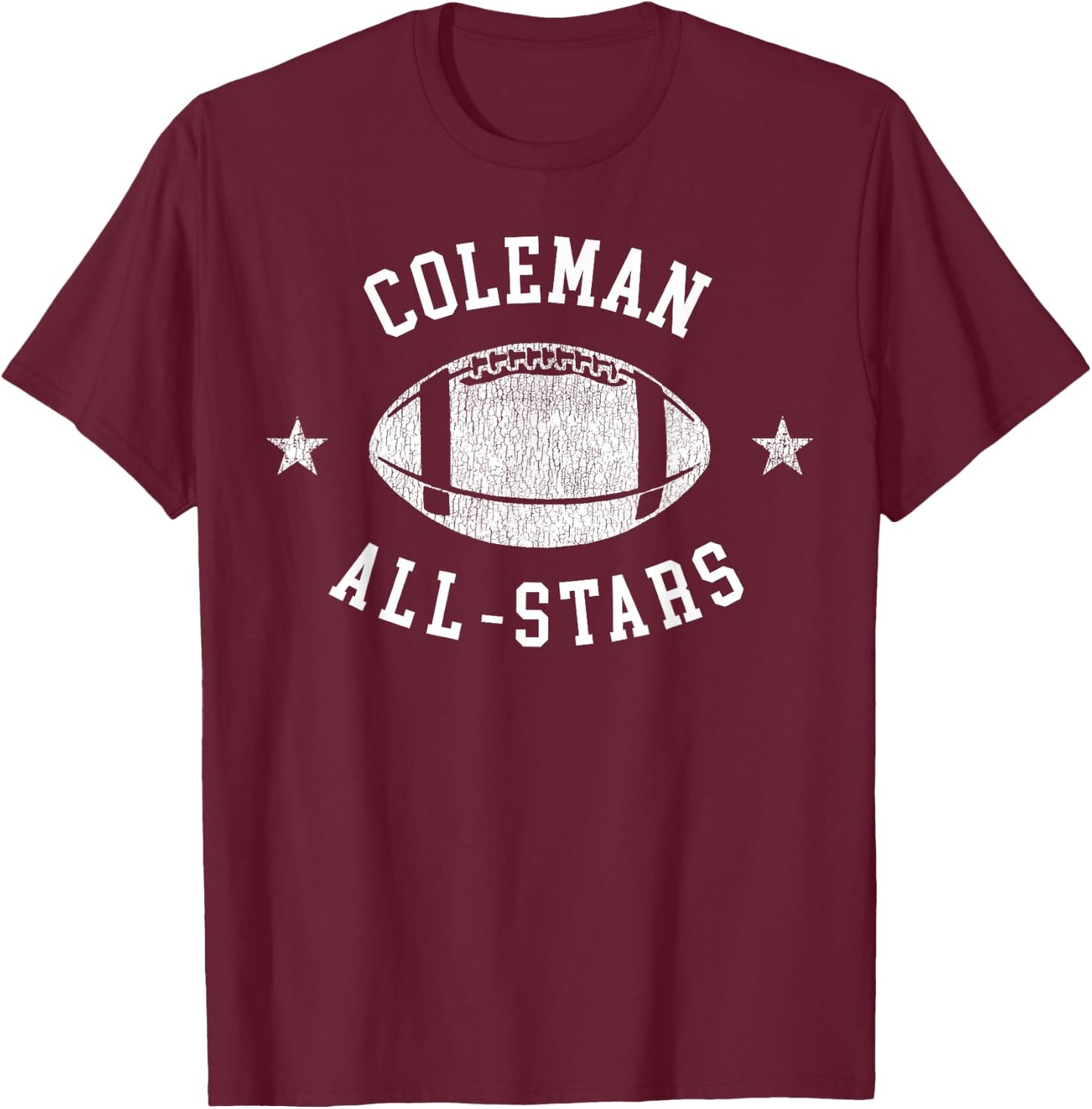 Coleman Vintage All-Stars Football Retro 80s T-Shirt - T-Shirt | Maroon
