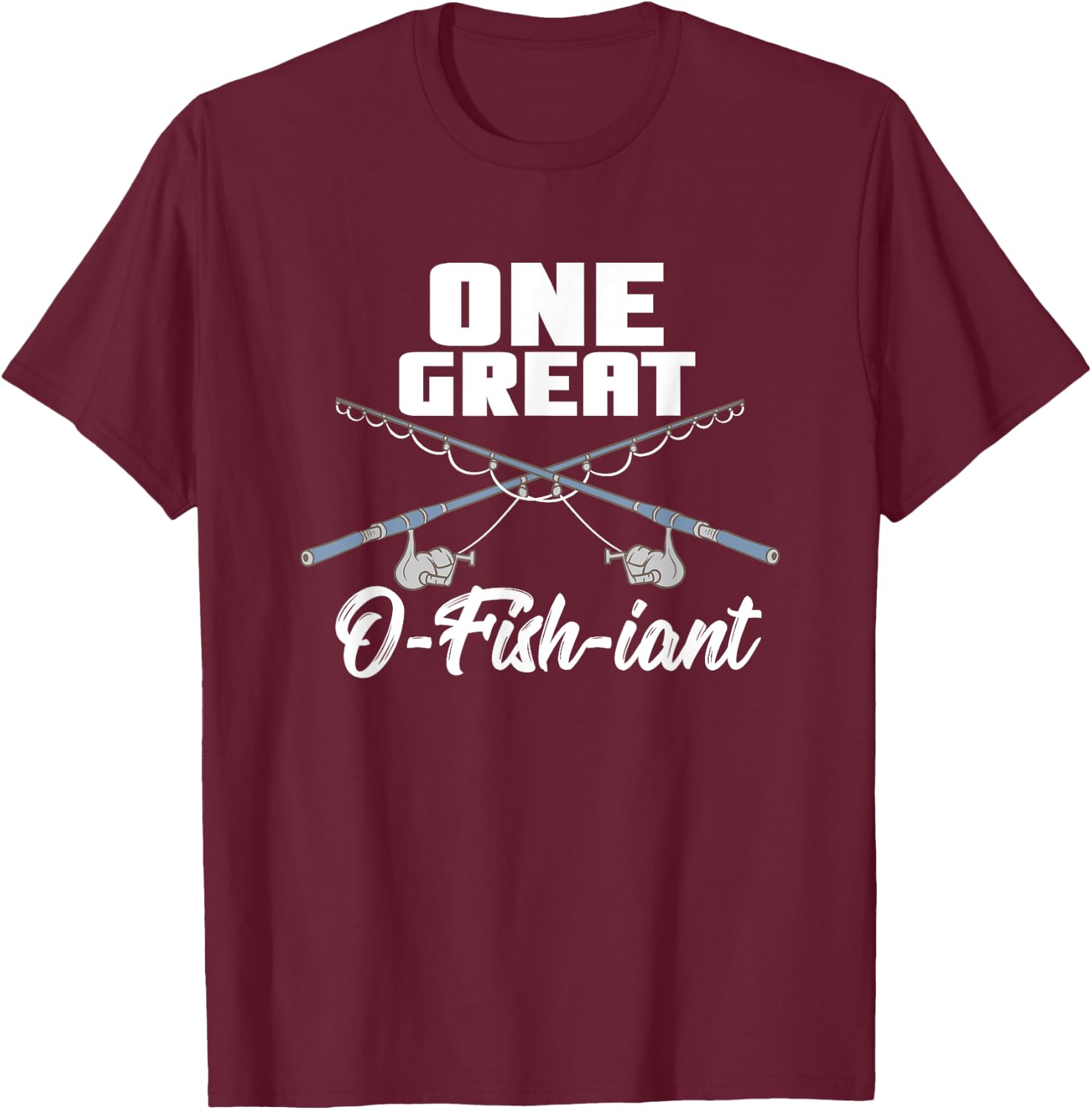 One Great O-Fish-iant Pun Fishing Lover Wedding Officiant T-Shirt - T-Shirt | Maroon