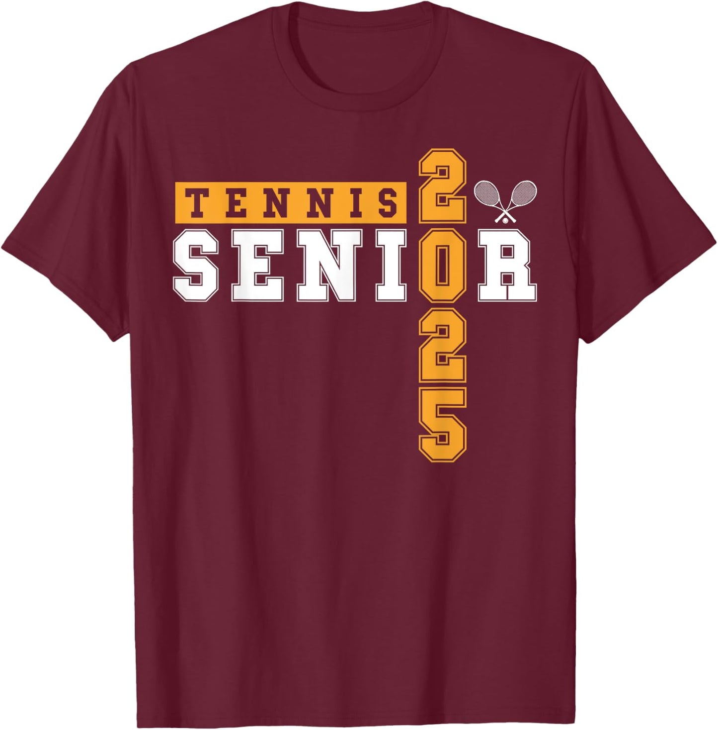 Tennis Senior Night Tennis Senior 2025 Graduation 13 T-Shirt - T-Shirt | Maroon