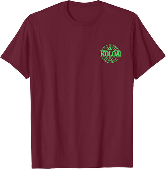 Koloa Surf Dawn Patrol Green Logo Surf Graphic T-Shirt - T-Shirt | Maroon