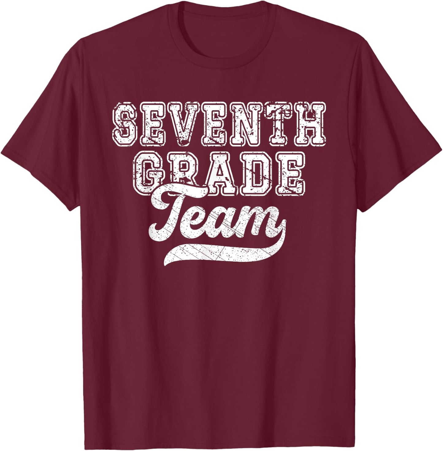 Teachers Seventh Grade Retro Back To School Team 7th Grade Women Kids T-Shirt - T-Shirt | Maroon