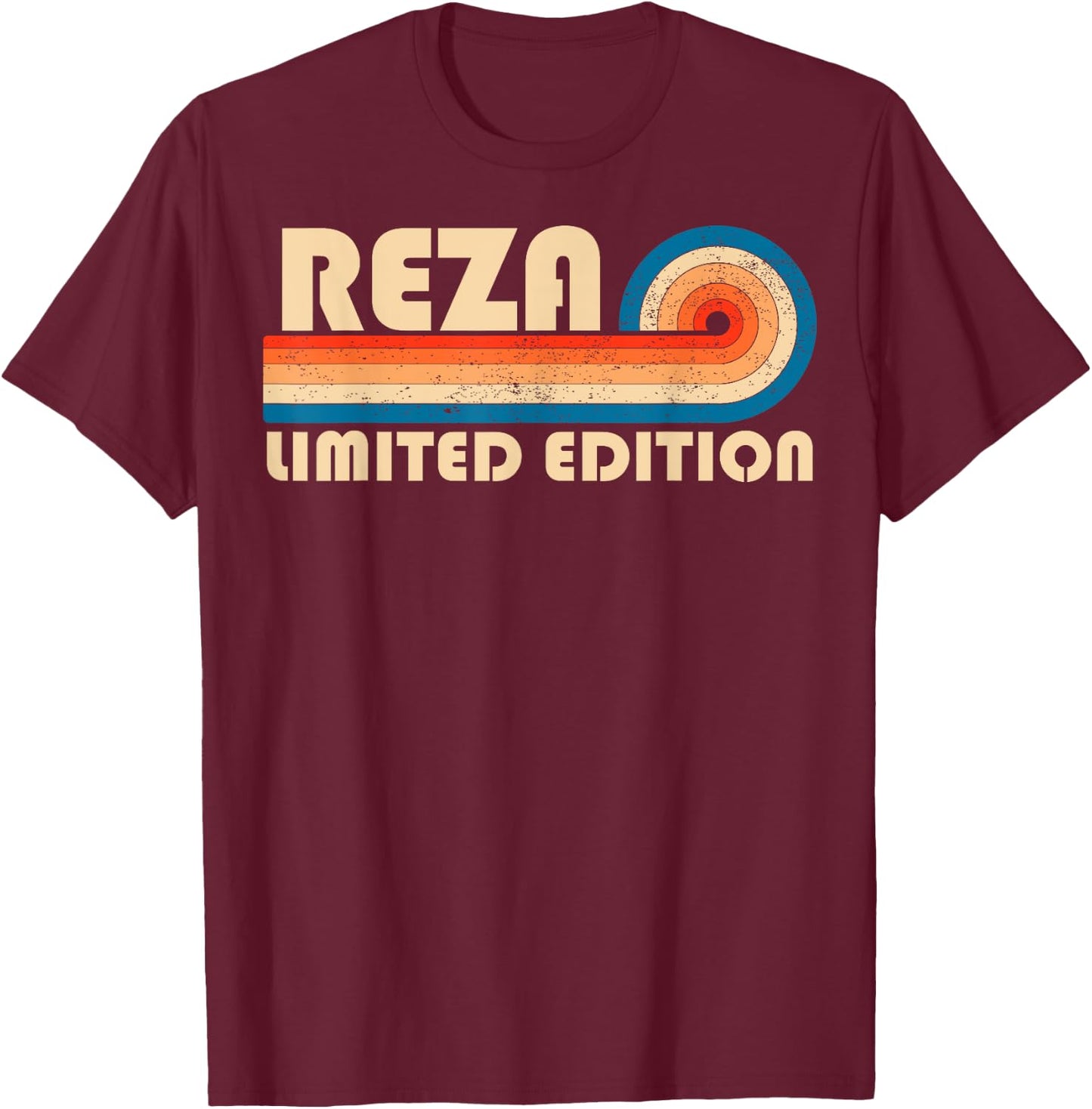 REZA Surname Retro Vintage 80s 90s Birthday Reunion T-Shirt - T-Shirt | Maroon