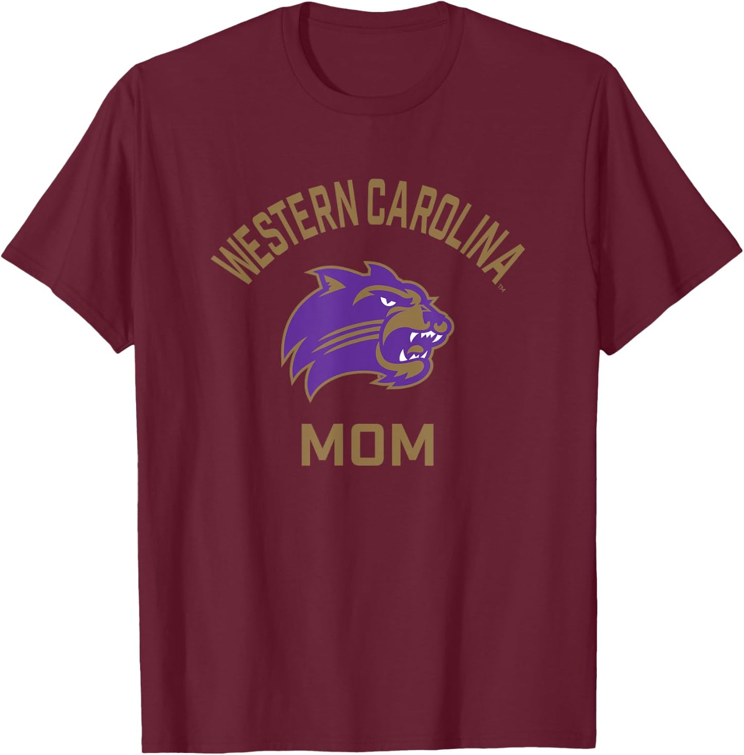 Western Carolina University Catamounts Arched Mom T-Shirt - T-Shirt | Maroon