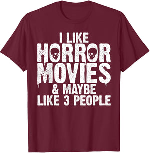 Funny Horror Movie Design Women Horror Movie Lover T-Shirt - T-Shirt | Maroon
