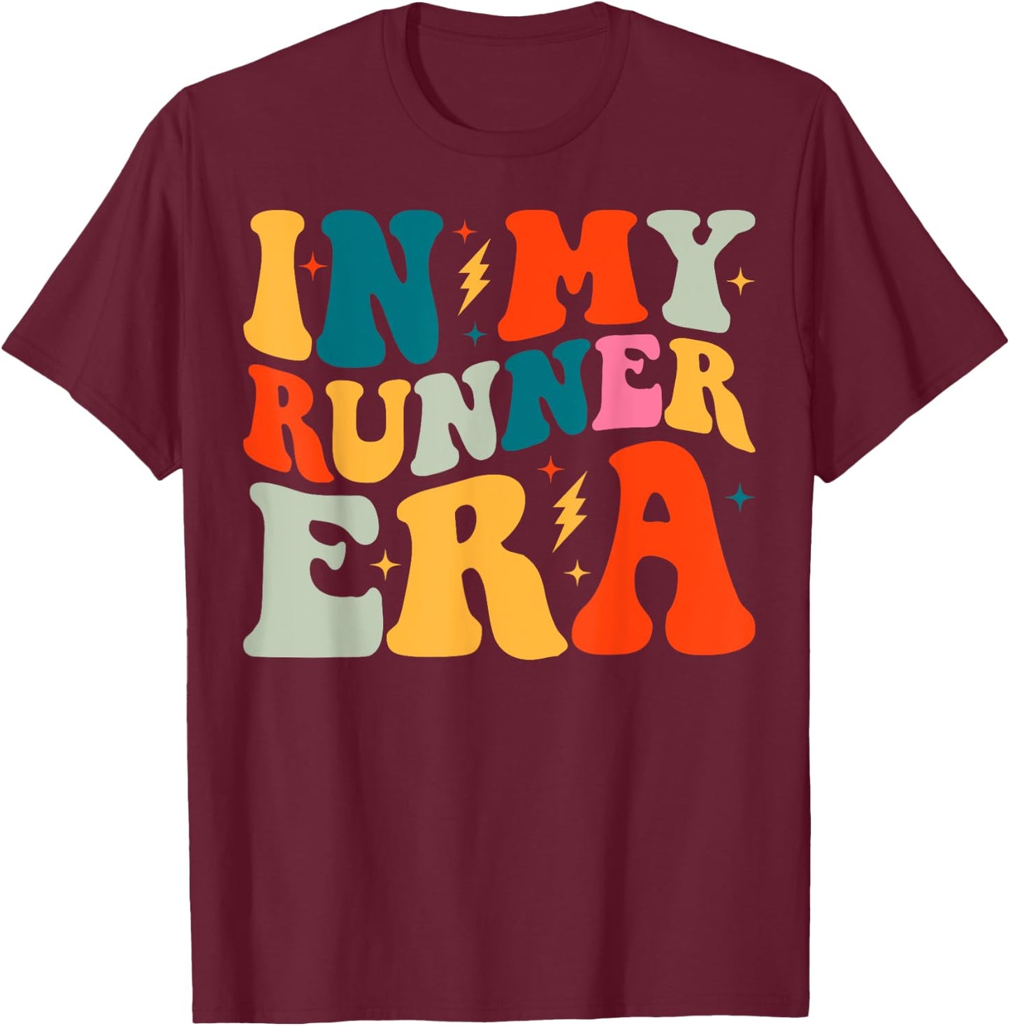 Groovy In My Runner Era Running T-Shirt - T-Shirt | Maroon