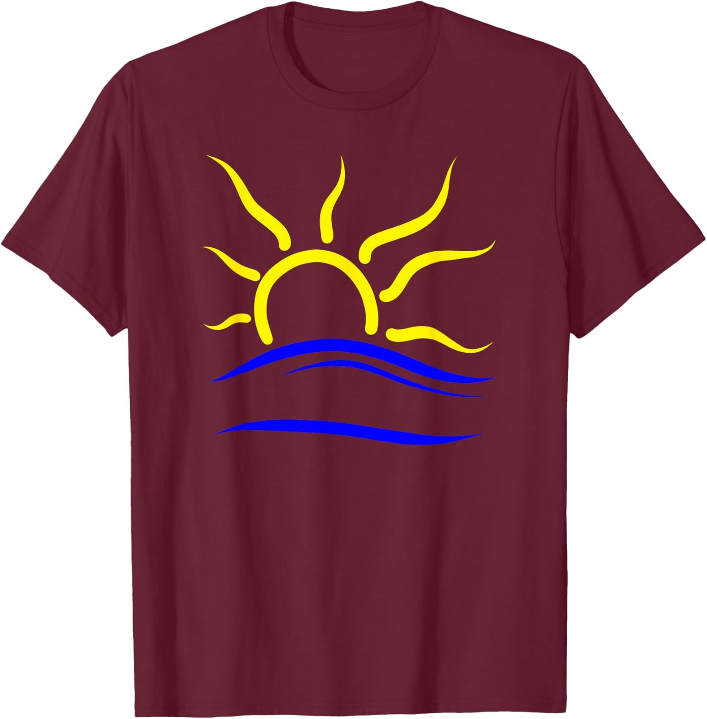 Naturist Symbol for Nudist Naturism | Universal Nudism Sun T-Shirt - T-Shirt | Maroon