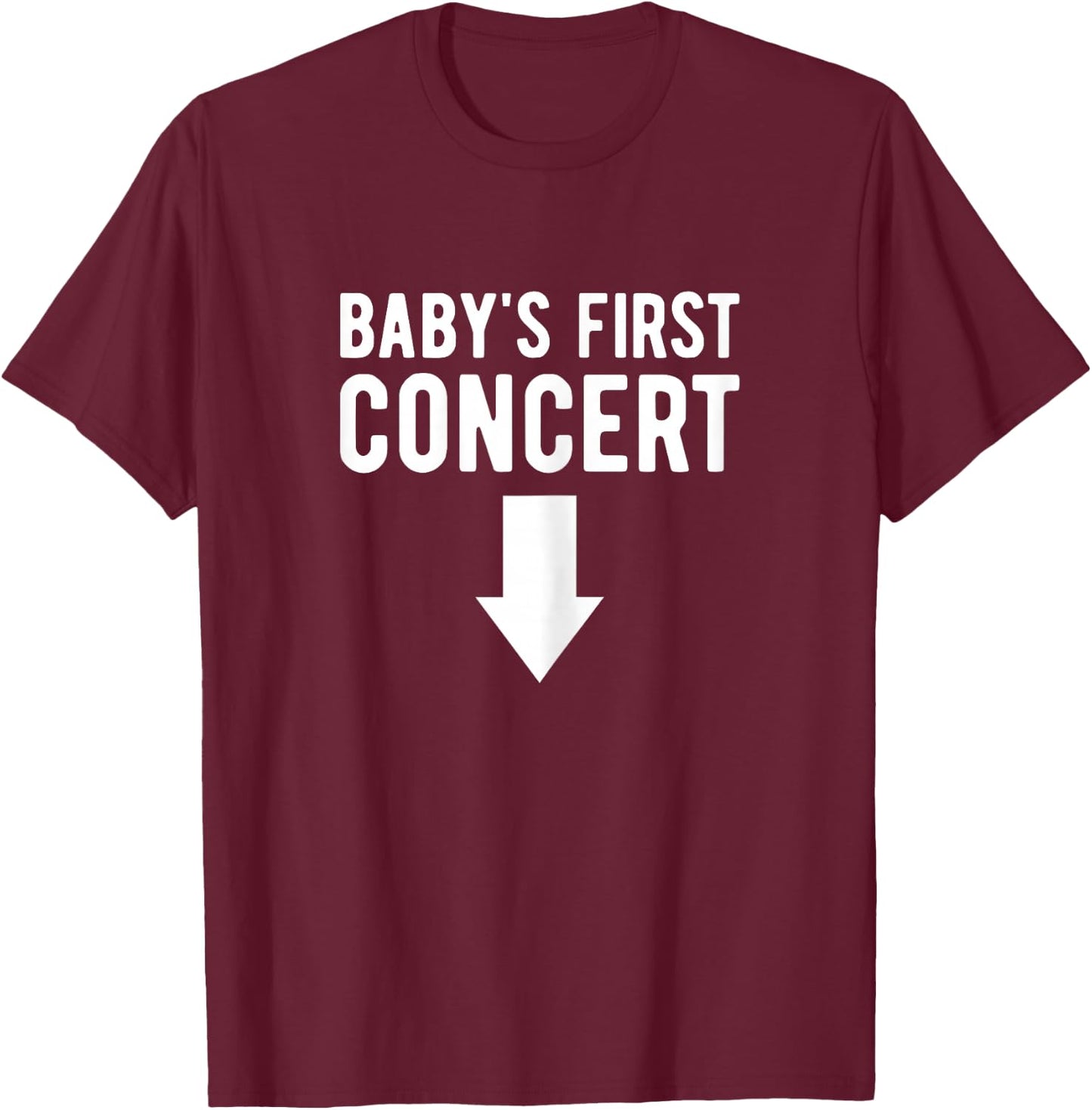 Baby's First Concert Mom To Be Music Concert Funny Pregnancy T-Shirt - T-Shirt | Maroon