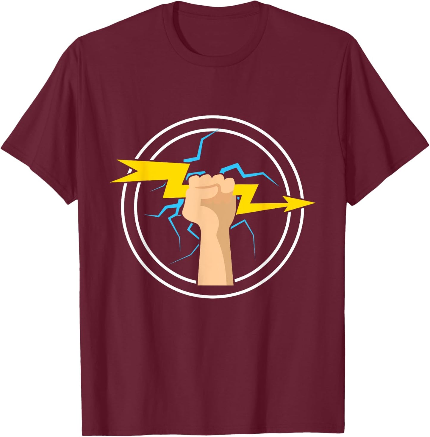 Electrician Lighting Bolt Lineman Electrical Worker Energy T-Shirt - T-Shirt | Maroon