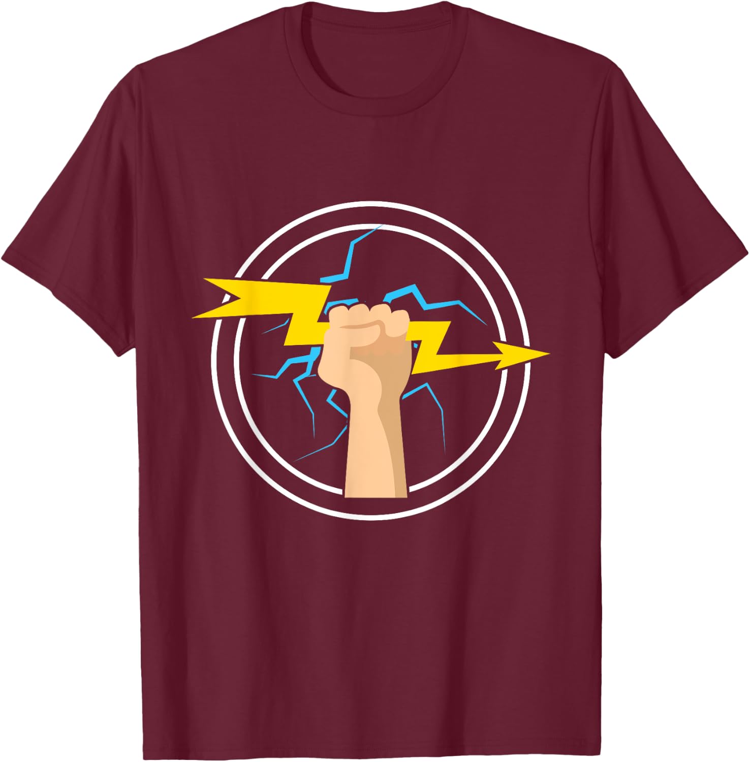 Electrician Lighting Bolt Lineman Electrical Worker Energy T-Shirt - T-Shirt | Maroon