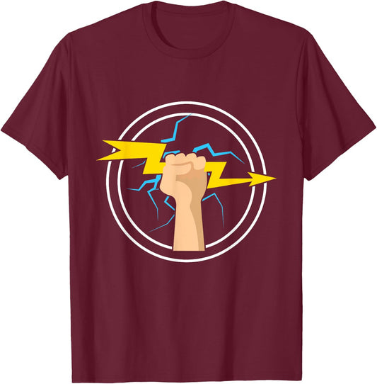 Electrician Lighting Bolt Lineman Electrical Worker Energy T-Shirt - T-Shirt | Maroon