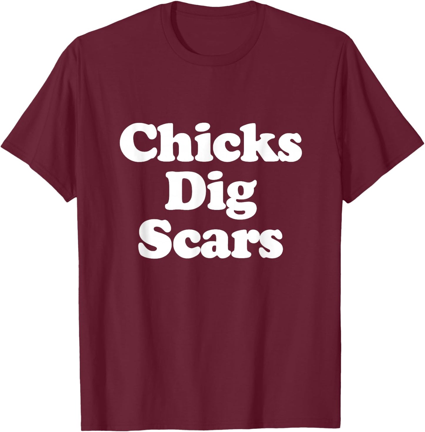 Chicks Dig Scars Congenital Heart Defect Heart Warrior T-Shirt - T-Shirt | Maroon