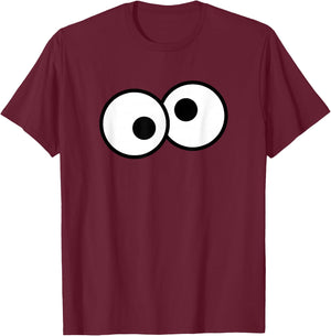 Cartoon Monster Eyes T-Shirt - T-Shirt | Maroon