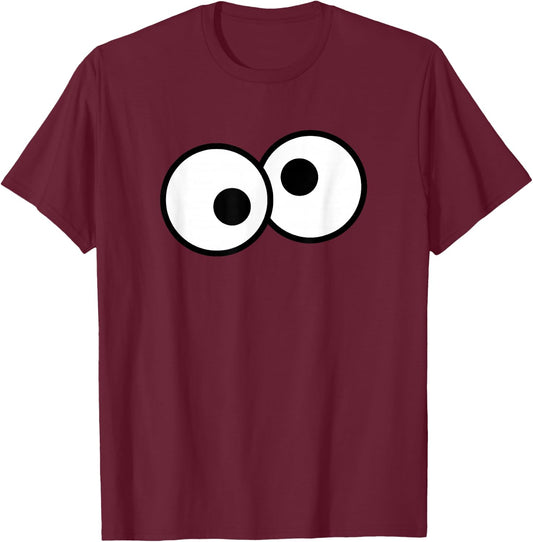 Cartoon Monster Eyes T-Shirt - T-Shirt | Maroon