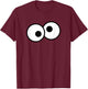 Cartoon Monster Eyes T-Shirt - T-Shirt | Maroon
