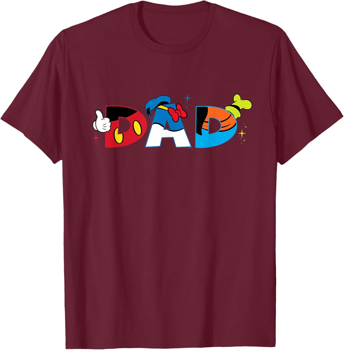 Disney Mickey Mouse and Friends Dad Father’s Day Birthday T-Shirt - T-Shirt | Maroon