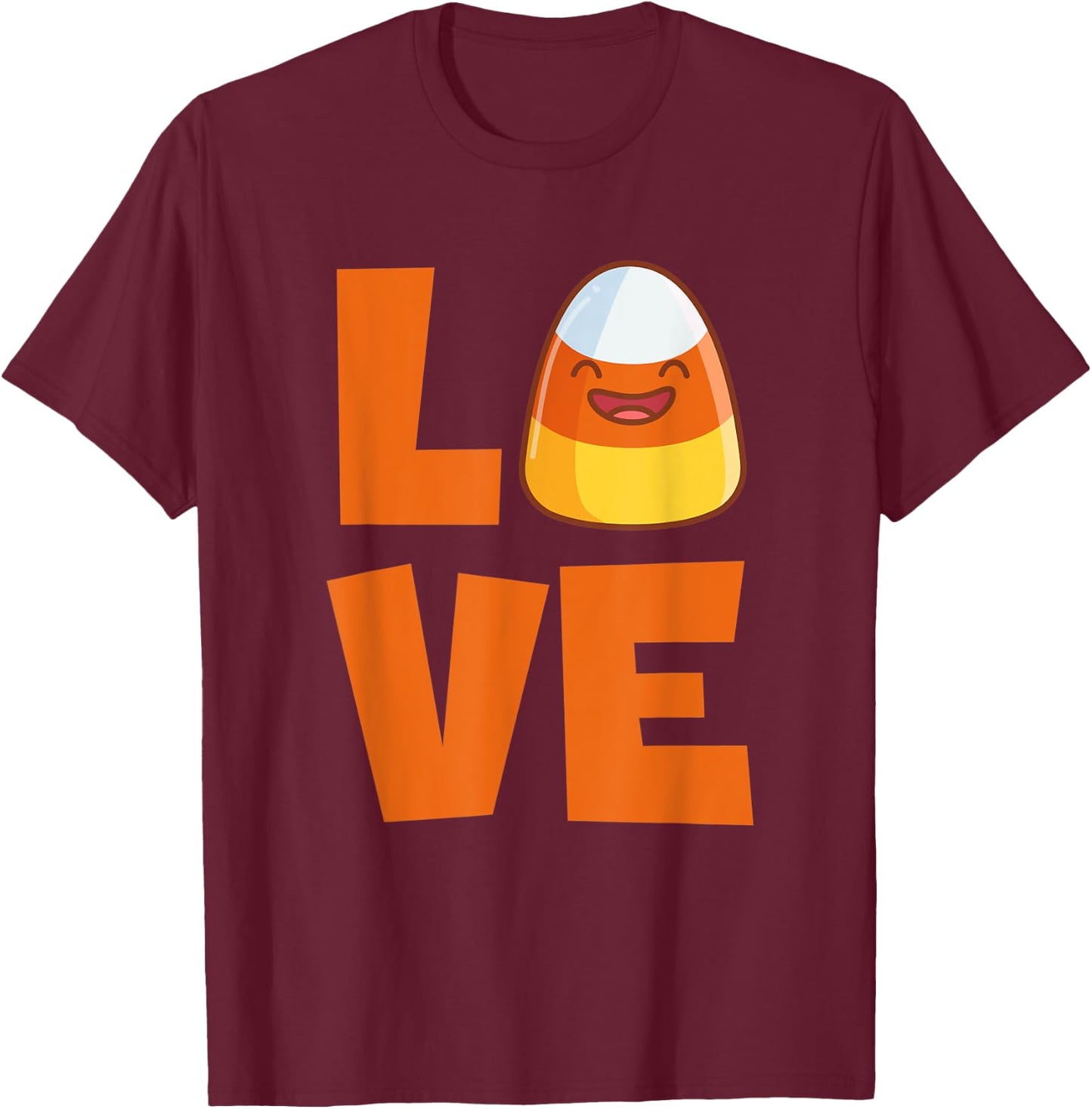 Love Candy Corn Cute Halloween Party Trick Or Treat T-Shirt - T-Shirt | Maroon