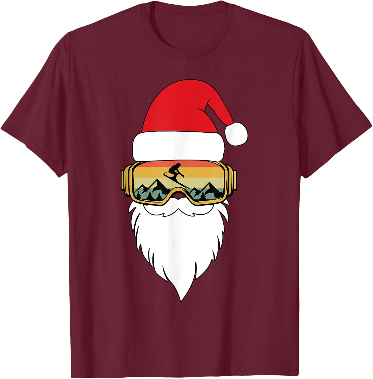 Skiing Christmas Winter Skier Funny Apres Ski T-Shirt - T-Shirt | Maroon
