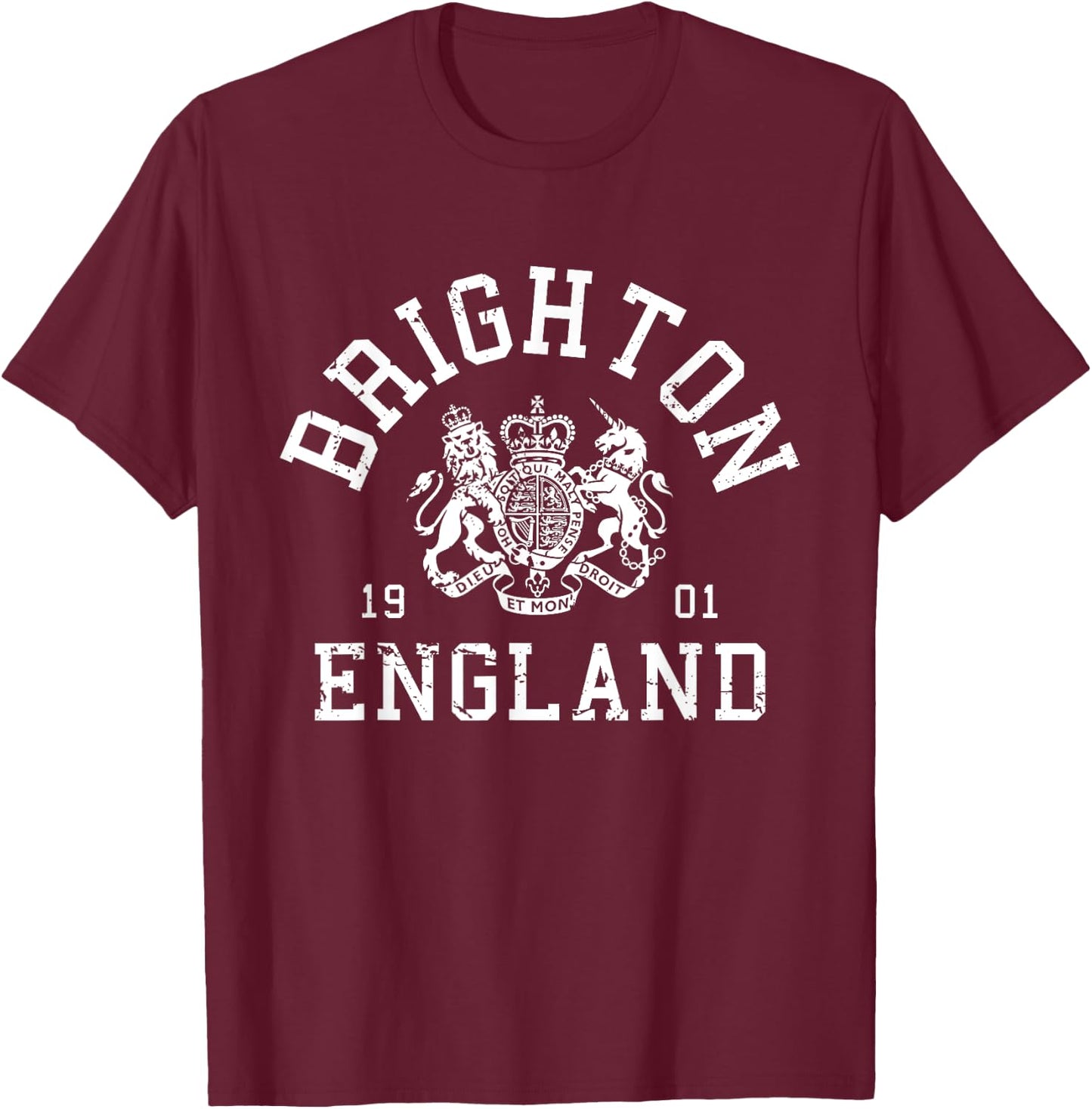 Brighton Town of Sussex, England UK T-Shirt - T-Shirt | Maroon