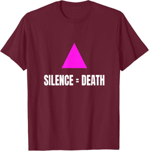 Power and Protest Silence = Death / Silence = Mort T-Shirt - T-Shirt | Maroon