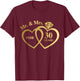 Mr And Mrs For 30 Years 30th Wedding Anniversary Couple T-Shirt - T-Shirt | Maroon