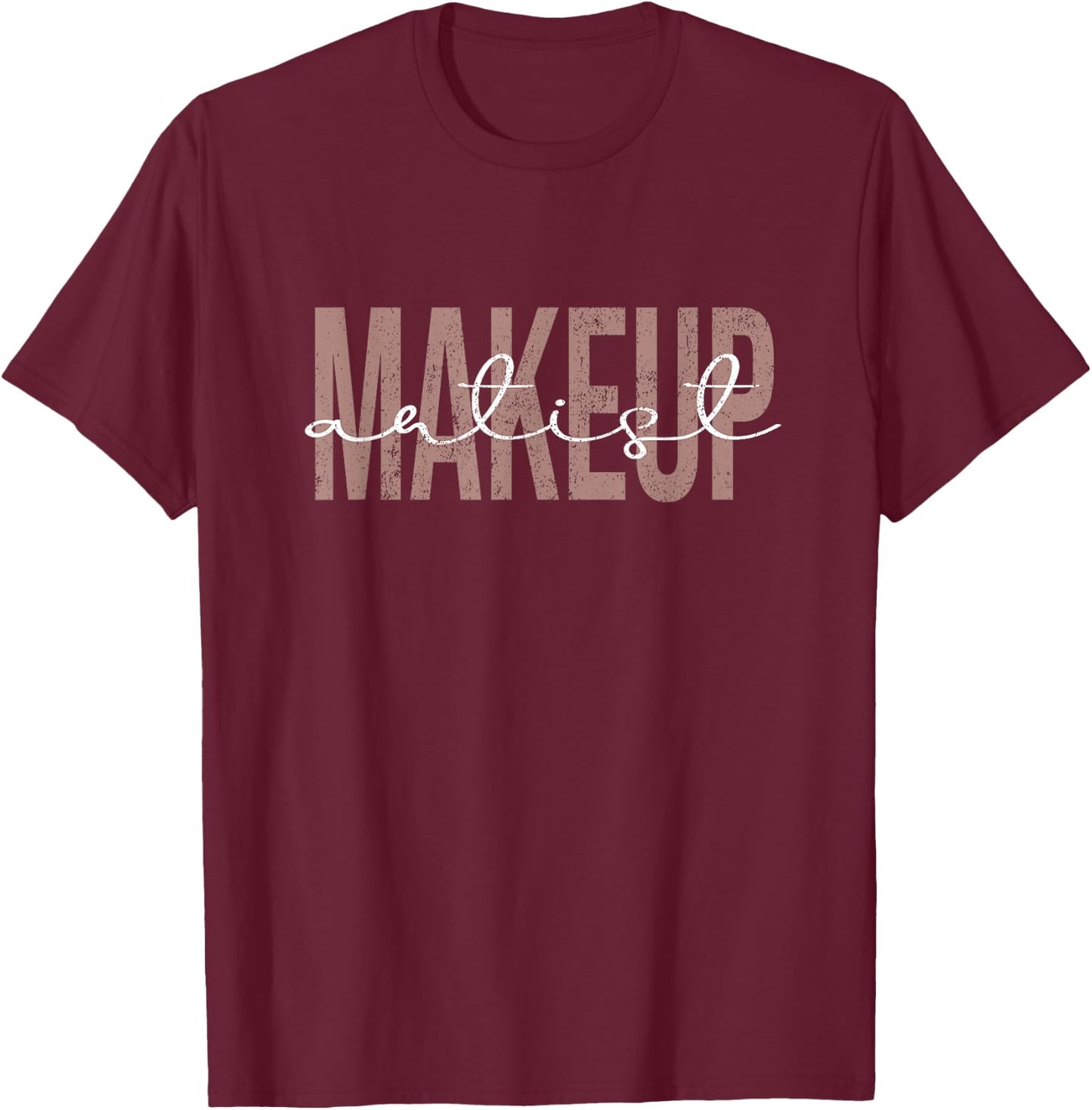 Vintage Makeup Artist MUA Retro Makeup Artist T-Shirt - T-Shirt | Maroon