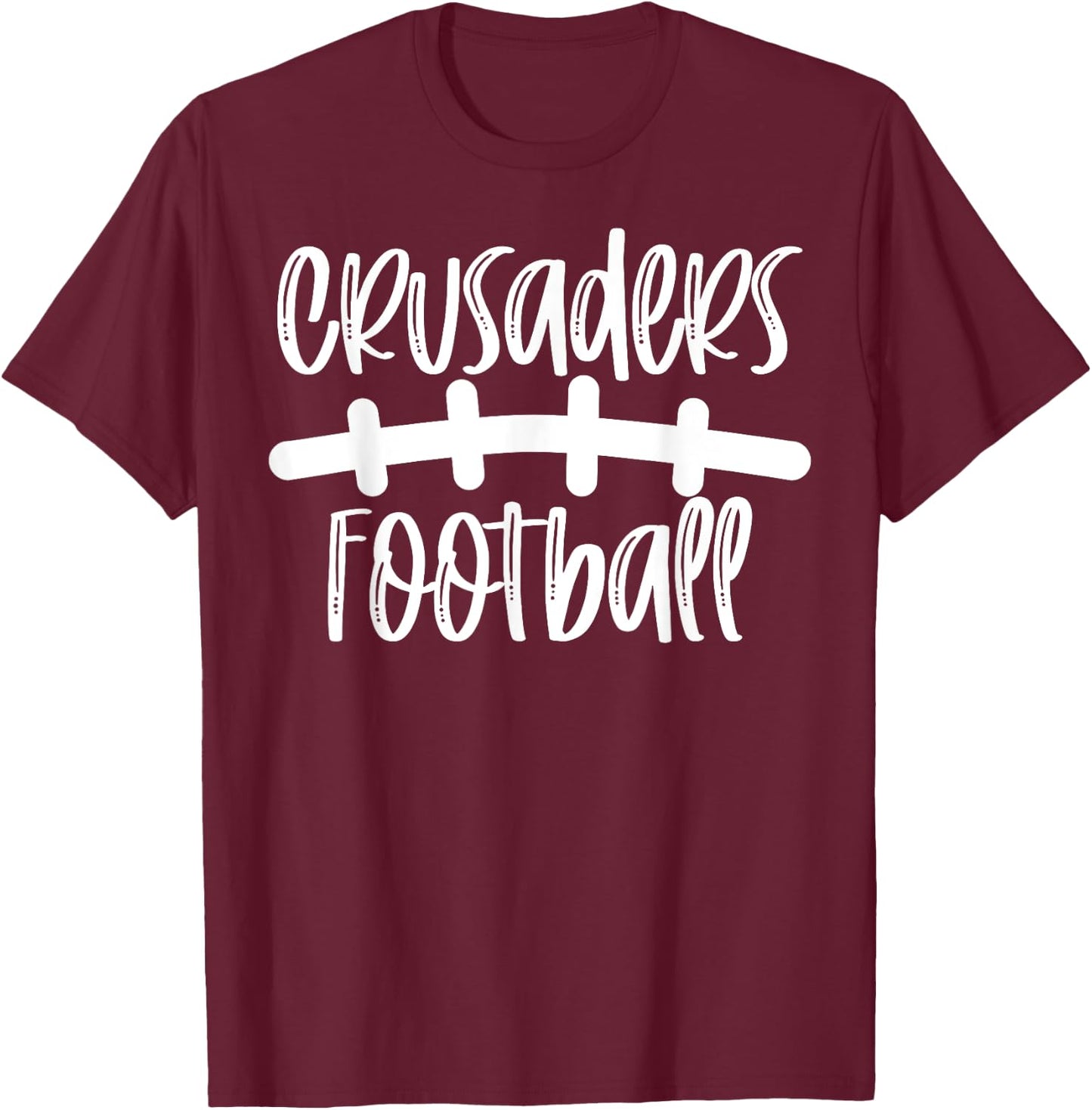 Crusaders Football School Spirit Team Mascot Game Night T-Shirt - T-Shirt | Maroon