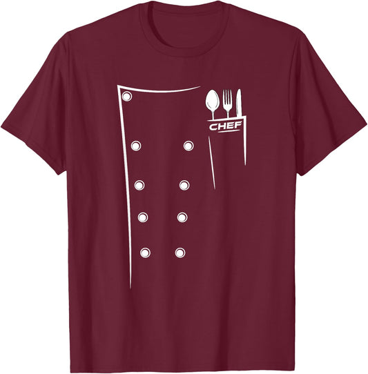 Kitchen Utensils Design Chef Culinary Outfit T-Shirt - T-Shirt | Maroon