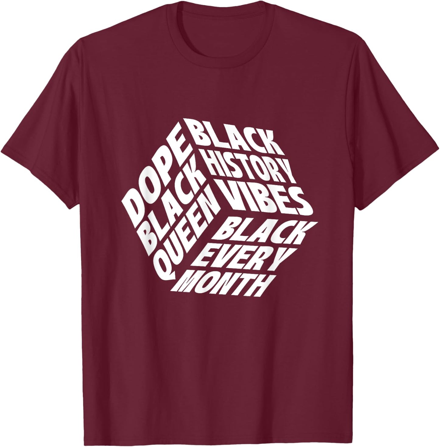 Dope Black Queen - MLK Day Black History African Roots T-Shirt - T-Shirt | Maroon